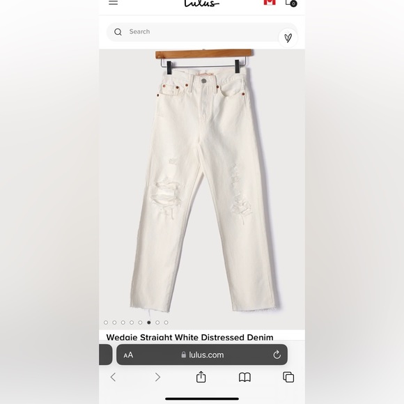 Levi’s wedgie distressed white button fly jeans, size 25 - Picture 1 of 2